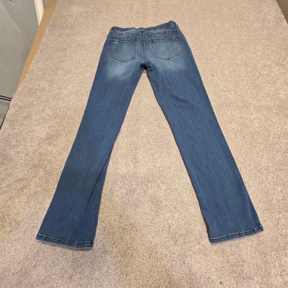 Democracy "Ab"solution Straight Leg Jeans Size 8 Distressed Stretch Denim